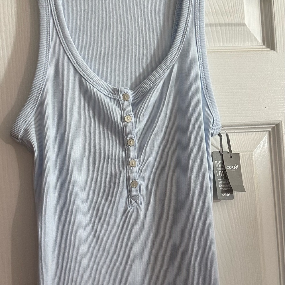 Aerie’s real soft tanks eight with buttons, four without buttons